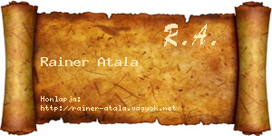 Rainer Atala névjegykártya